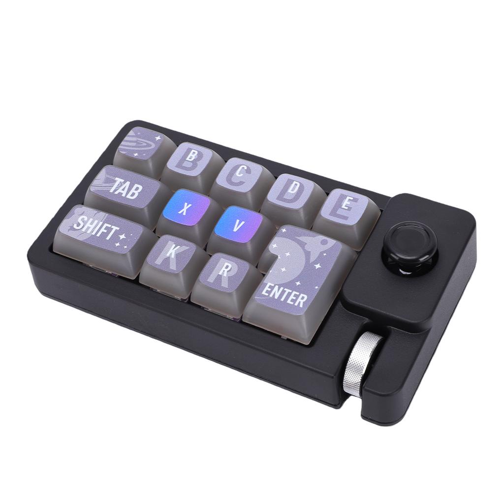 12 Key Keyboard RGB LED Backlight Type C Macro Programmable 2.4G Wireless One Handed Mechanical Gaming Keyboard with