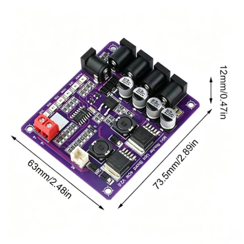 1 Pcs 40W Battery Charging Board 4-Port Mini Router Ups Board 12.6V Power Module Usb/Dc Port Power Module