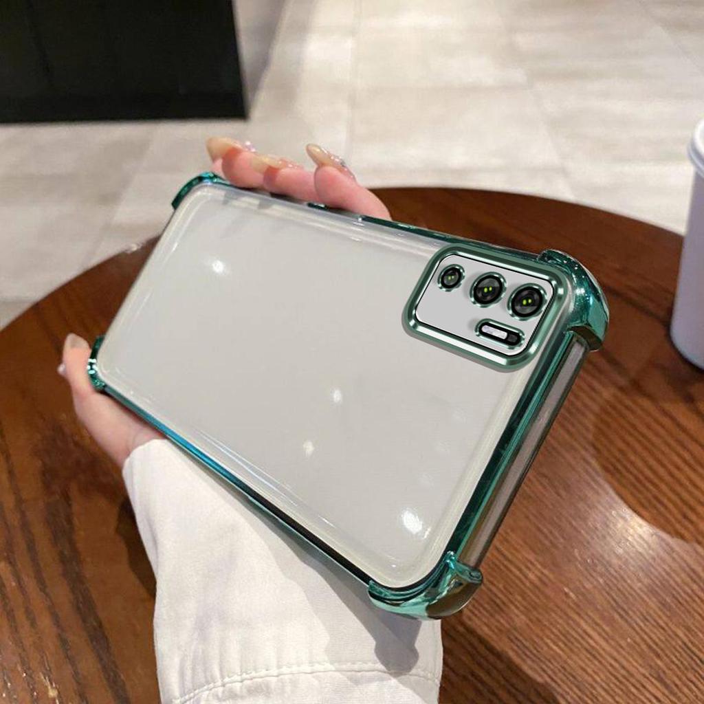 Case for Xiaomi Redmi Note 10 5G,POCO M3 Pro 5G Electroplated Color Border Clear Phone Casing Cover