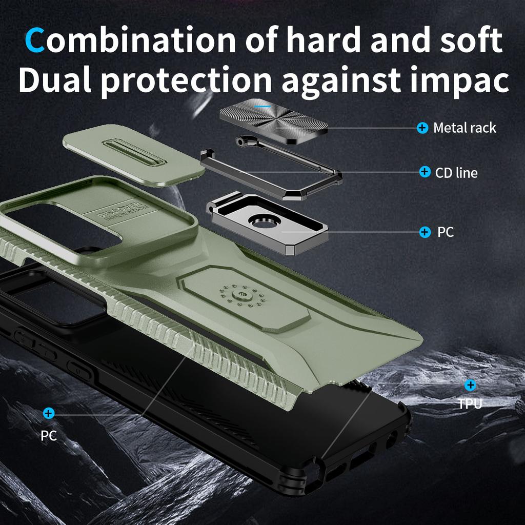 For Motorola Moto G Stylus 5G (2024) Case Camshield Kickstand TPU+PC Anti-Slip Phone Cover