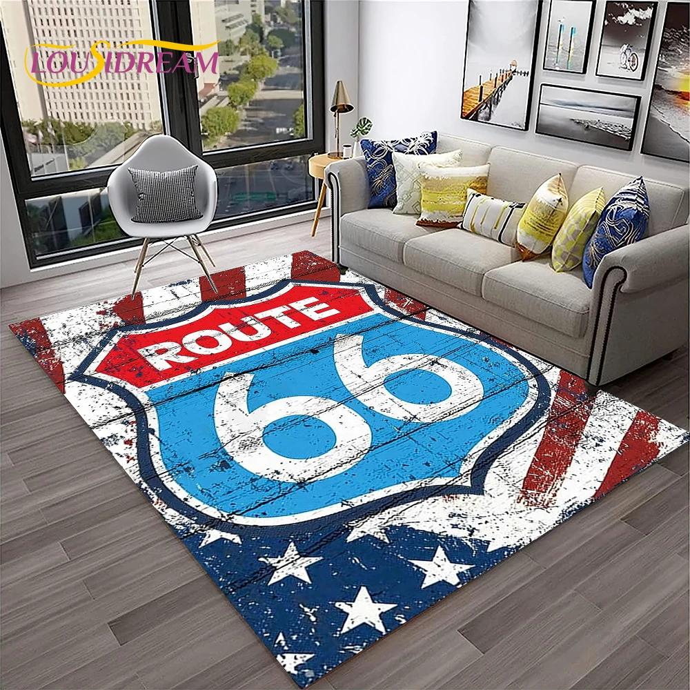 Mother Road,Historic Route 66,mãe Estrada Carpet Rug for Home Living Room Bedroom Sofa Doormat Decor,Area Rug Non-slip Floor Mat