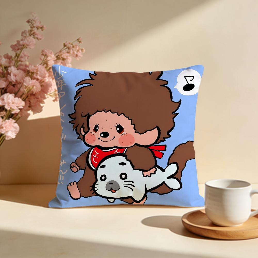Popular MMonchhichiable Cushion Cover Stylish Washable Pillow Cover Ideal for Couch Bedroom Car Decoration
