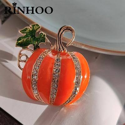 Rinhoo Halloween Emaille Kristall Kürbis Broschen Für Damen Herren Geist Totenkopf Hexenhut Kürbis Anstecknadeln Pflanzen Abzeichen Schmuck