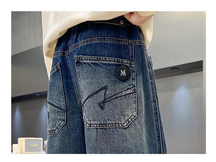 Boys' Loose Fit Straight Leg Jeans, 2025 Spring/Autumn Trend
