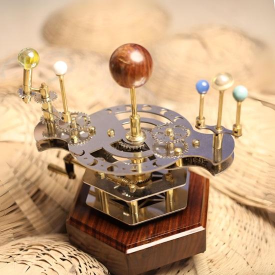 Orrery French Decor Master Piece for Book Shelves Brass and Steel Orrery A Functional Model of the Solar System with Multi Celestial Bodies