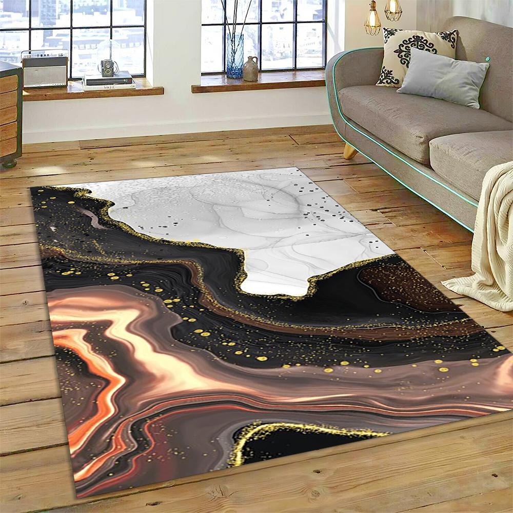 Dream Colour Splendid Marble Gold Nordic Rug for Home Living Room Bedroom Sofa Doormat Kitchen Decor Mat
