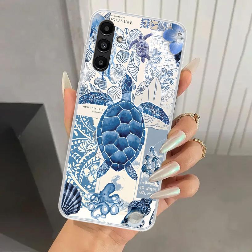 Ocean Starfish Sea Turtle Shark Phone Case for Samsung Galaxy A17 A16 A37 A26 A36 A57 A56 A15 A25 A35 A55 A14 A24 A34 A54 A13 A2