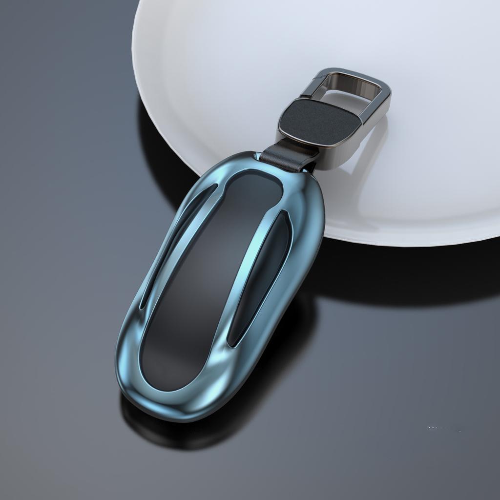 S Car Remote Key Fob Case Cover With Belt Aluminum Alloy Key Shell For Tesla Model S Model 3 Model X Model Y