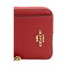 Coach Card Case With Zipper Closure And Chain Wrist Strap In Pebble Leather Mini Wallet Women Wallets Red 6303-IMP1Y