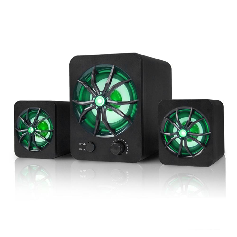 D 207 Computer Speaker USB Wired Combination Speaker Colorful LED Bass Stereo Music Player Subwoofer Speaker for