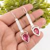 Pink Tourmaline Gemstone Earrings, Handmade 925 Solid Sterling Silver Jewelry, Meditation Earrings Jewelry For Women