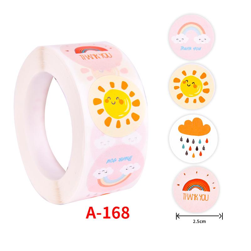 500Pcs Children's Cartoon Animal Stickers Baby Stickers Kindergarten Inspirational Little Red Flower Reward Roll Stickers