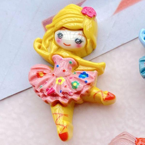 

10 Pcs New Kawaii Resin Cartoon Ballet Girl Resin Scrapbook Diy Jewelry Children Gift Hairpin Accessorie