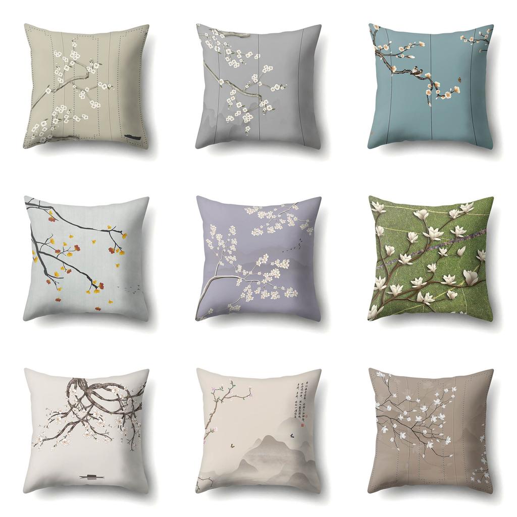 Geometric Branch Sofa Pillowcase Single-sided Office Cushion Cover Living Room Pillowcase Cycling Waist Pillowcase