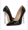 Fashion Super high heels for women, slim heels, pointed toe, shallow mouth single shoes new patent leather plus size reverse shoes, 12CM