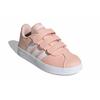 adidas VL COURT 2.0 Synthetic Leather Abrasion Resistant Low Top Skateboard Shoes Pink Kids' GZ7664