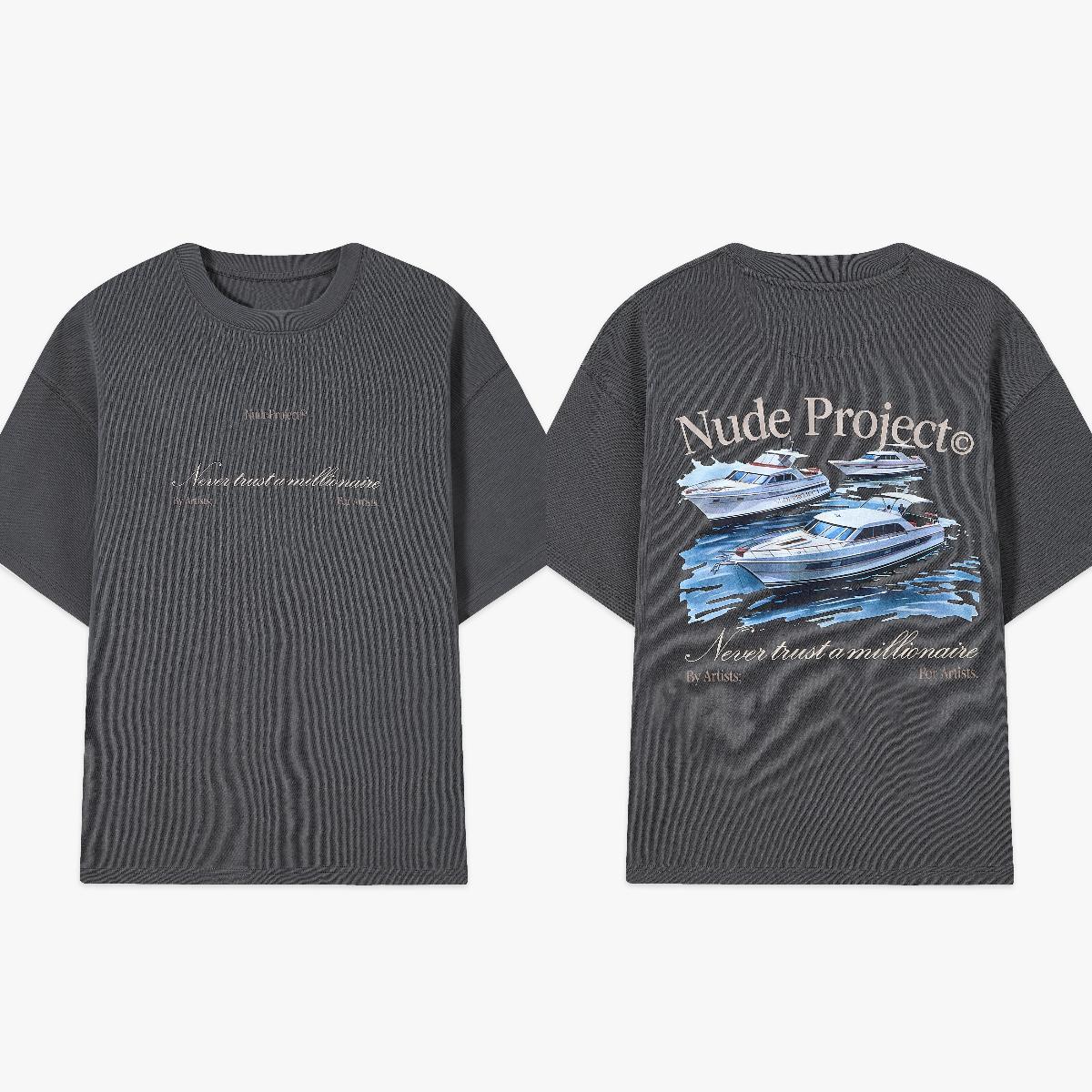

Yatch Club Tee Men Women Cotton T-shirt Couple Loose Oversized Y2k Short Sleeve Tee Streetwear Sports Soft Top Female Male Clothing XXXL бежевий
