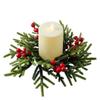 Christmas Wreath Artificial Berries Pinecone Pine Candlestick Wreaths Candle Holder Garland Home Xams Party Table Decoration