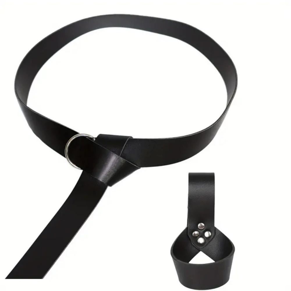 Medieval Knight Viking Sword Sheath PU Leather Scabbard Rapier Ring Sword Dagger Holder Scabbard Halloween Cosplay Props