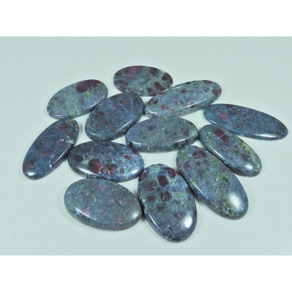 360Cts. Natural Kyanite Ruby Oval Cabochon Loose Gemstone 12 Pcs Lot C-3821