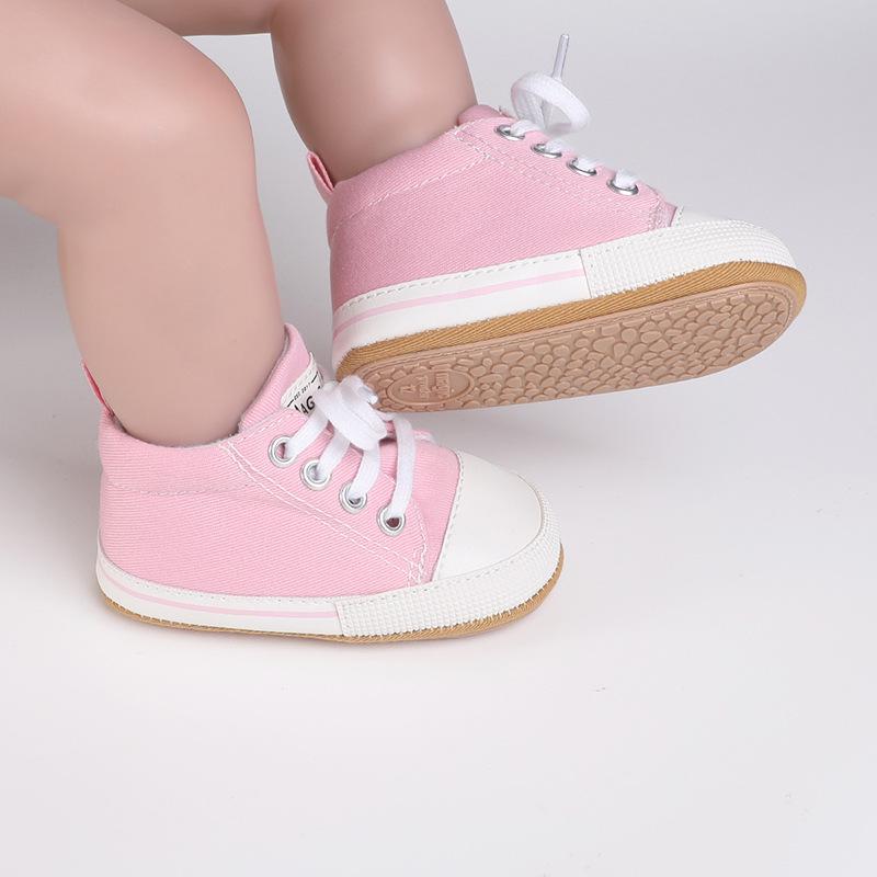 Canvas-Schuhe für Neugeborene: Gummi-Innensohle, Vor dem Laufen, 0-1 Jahr