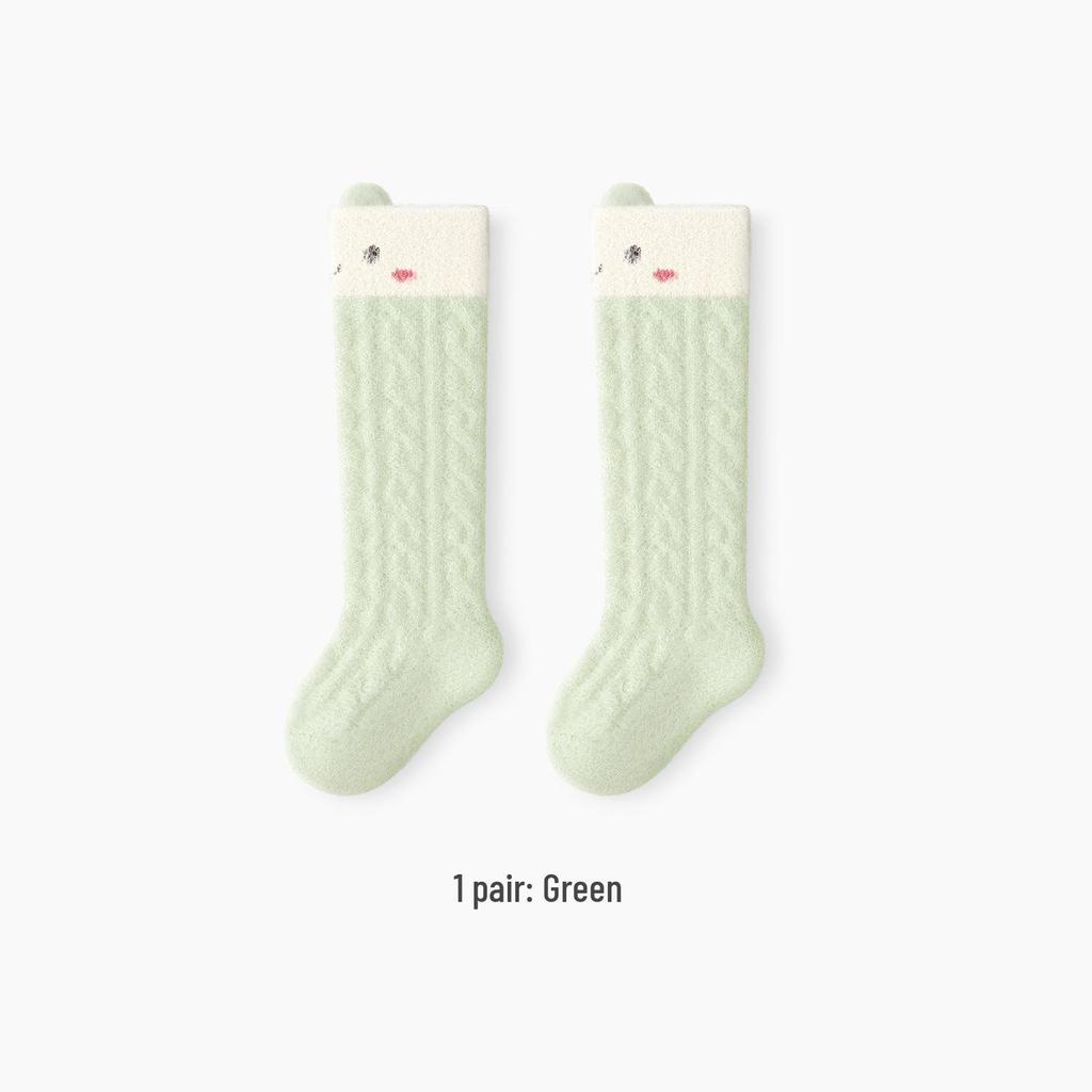 Fleece-Lined Cartoon Baby Over-the-Knee Socks