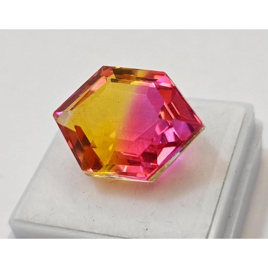 Natural Ametrine Bi-Color 16+ Ct Fancy Cut Certified Stunning Loose Gemstone