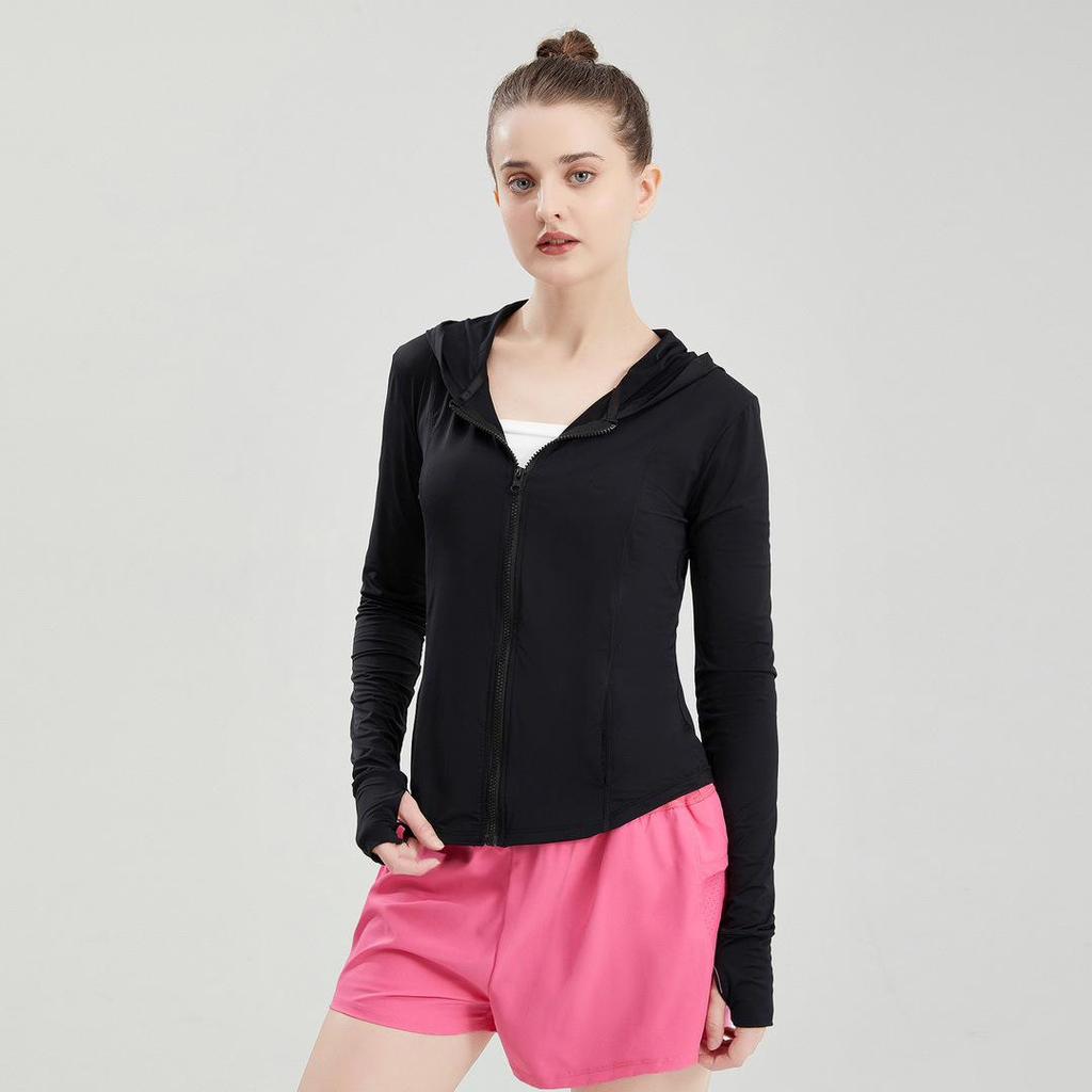 Women's Lightweight Breathable Sun Protection Yoga Jacket - Slimming, Anti-UV, Cool Fitness Top