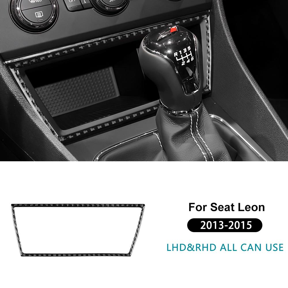 

Real Soft Carbon Fiber Sticker For Seat Leon 2013 2014 2015 LHD RHD Car Central Storage USB Port Frame Interior Accessories