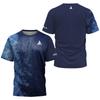 Summer Men's Table Tennis Letter Combination Print Badminton Tennis Brand Quick-drying Short-sleeved Men's Top Sports