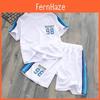 Kids Basketball Uniform Set With Polyester Fabric Short Sleeve Shorts For Summer Play