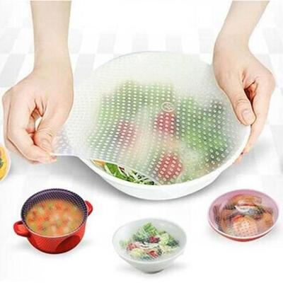 Food Covers - Set of 3 - Reusable Food-Grade Silicone - Stretchy - Keeps Freshness