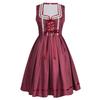 Traditional Bavarian Dirndl Dress for Women Oktoberfest Costume with Lace-Up Bodice and Apron Classic Vintage Style