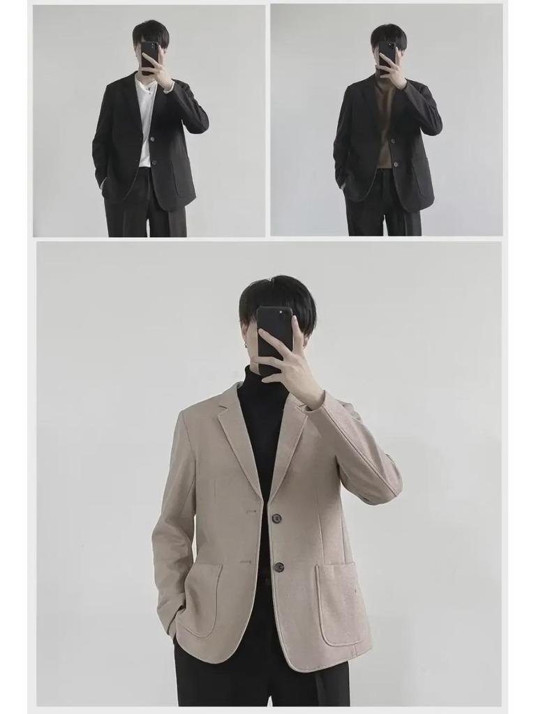 Men's Trendy Korean-Style Iron-Free Casual Suit Jacket