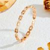 Luxurious Rose Gold Titanium Steel Bracelet with Starry Diamond Inlays & Colorfast Mother of Pearl for Women