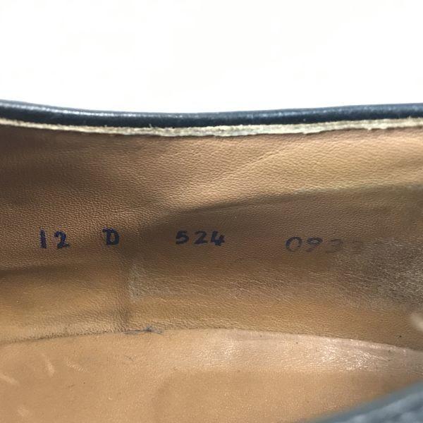 70s-80s USA Vintage Heavy Leather Goodyear Welt Long Wingtip 12D / 29.5cm / Black Business Shoes Kenmoor(USED)