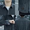 Men's Corduroy Warm Shirt: Velvet-Lined, Multi-Pocket, Long Sleeve Casual Workwear for Autumn/Winter.
