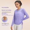 Women's Quick-Dry Mesh Yoga T-Shirt - Breathable, Loose-Fit, Long Sleeve, Drawstring Activewear