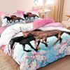 Blumen Pferde Bettwäsche Set 3D Gedrucktes Bettbezug Set Weich Einzel Doppel Queen Size Bett Set Heimdekorationen Für Schlafzimmer