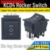 KCD4 Rocker Switch: 16A 250V, 6-Pin, 3-Position Power Button for Electric Heater/Welder