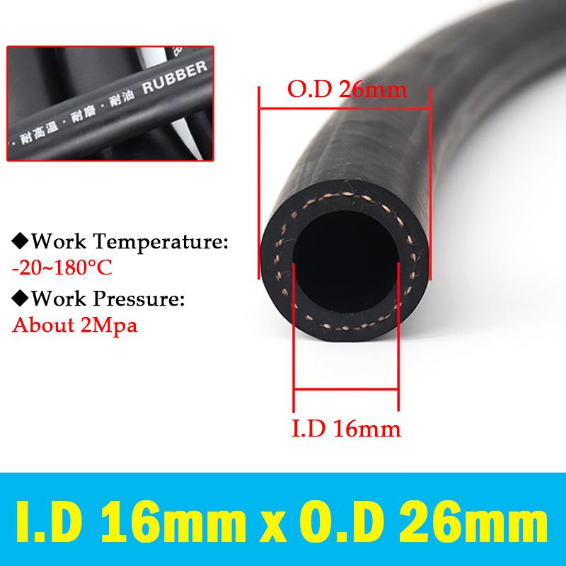 1m/Lot I.D 6-32mm Black High Pressure Rubber Hose Automobile Cylinder Vacuum Explosion-proof Hose Corrosion Resistant Oil Tube