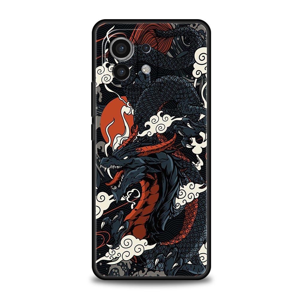 Dragon Phone Case For Xiaomi Mi 15 14 Pro 13 12 11 Lite 5G 10T 11T 12T 13T 14T Poco X6 X5 X4 X3 NFC F3 F4 GT Black Cover
