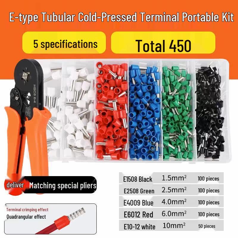 Tubular Needle Terminal Set: RV Crimp Pliers & SV/OT/UT Copper Lugs