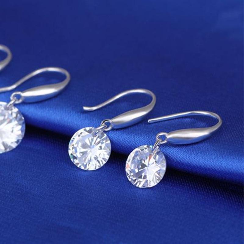 Orecchini con diamanti sciolti, sezione lunga, orecchini con zirconi di alta qualità, orecchini da donna