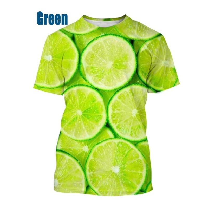 

Fruit 3D Printed Short Sleeved T-shirt Summer Breathable polyester Simple Round Neck Top 6XL