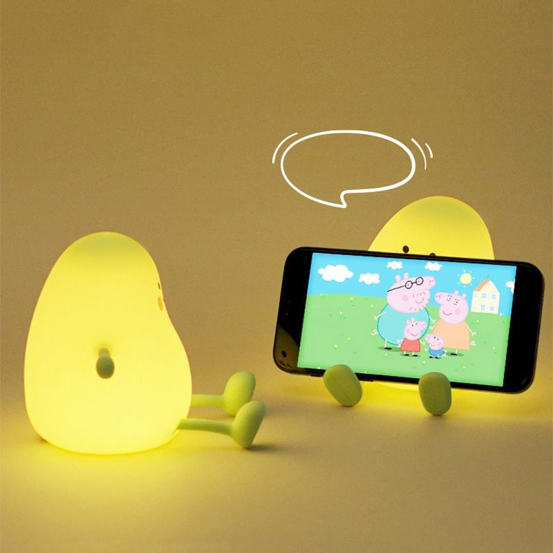 USB Rechargeable Night Light Mango Silicone Night Lights Touch Sensor Bedroom Bedside Cat Lamp With Remote For Kids Baby Gift