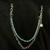 Women's High-End Vintage Pant Chain with Turquoise Beads and Black Pattern