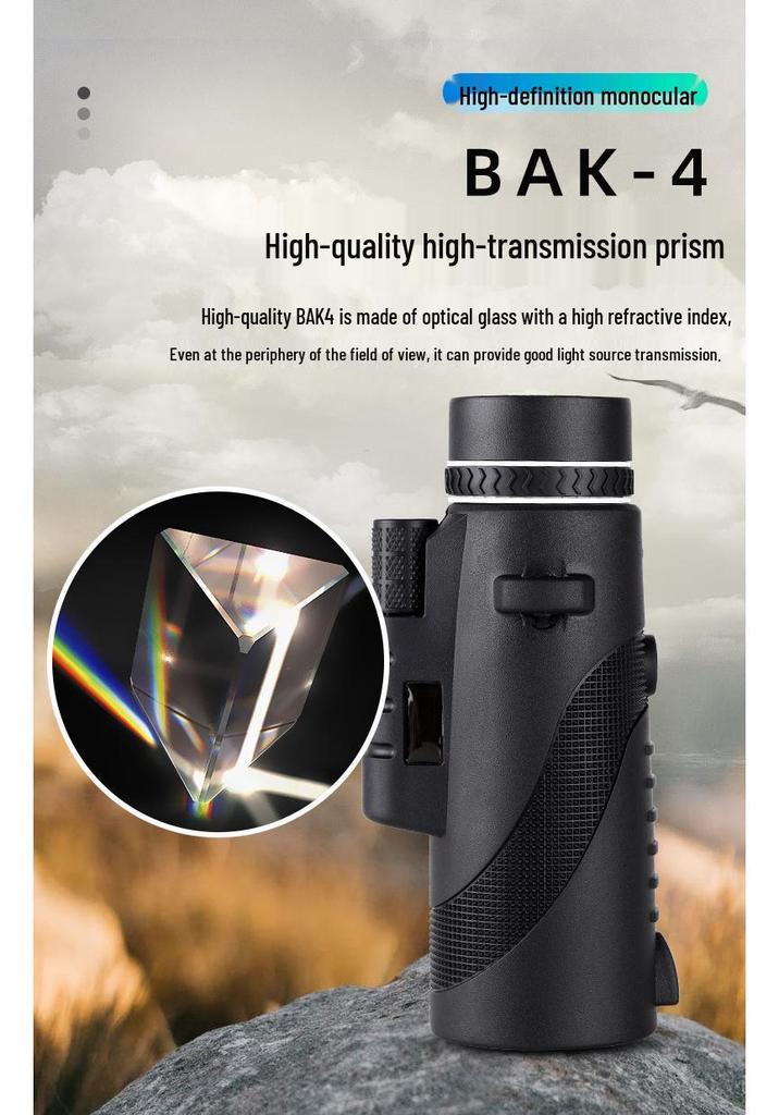 20x50 HD Dual-Use Monocular Telescope for Day/Night Outdoor Photography