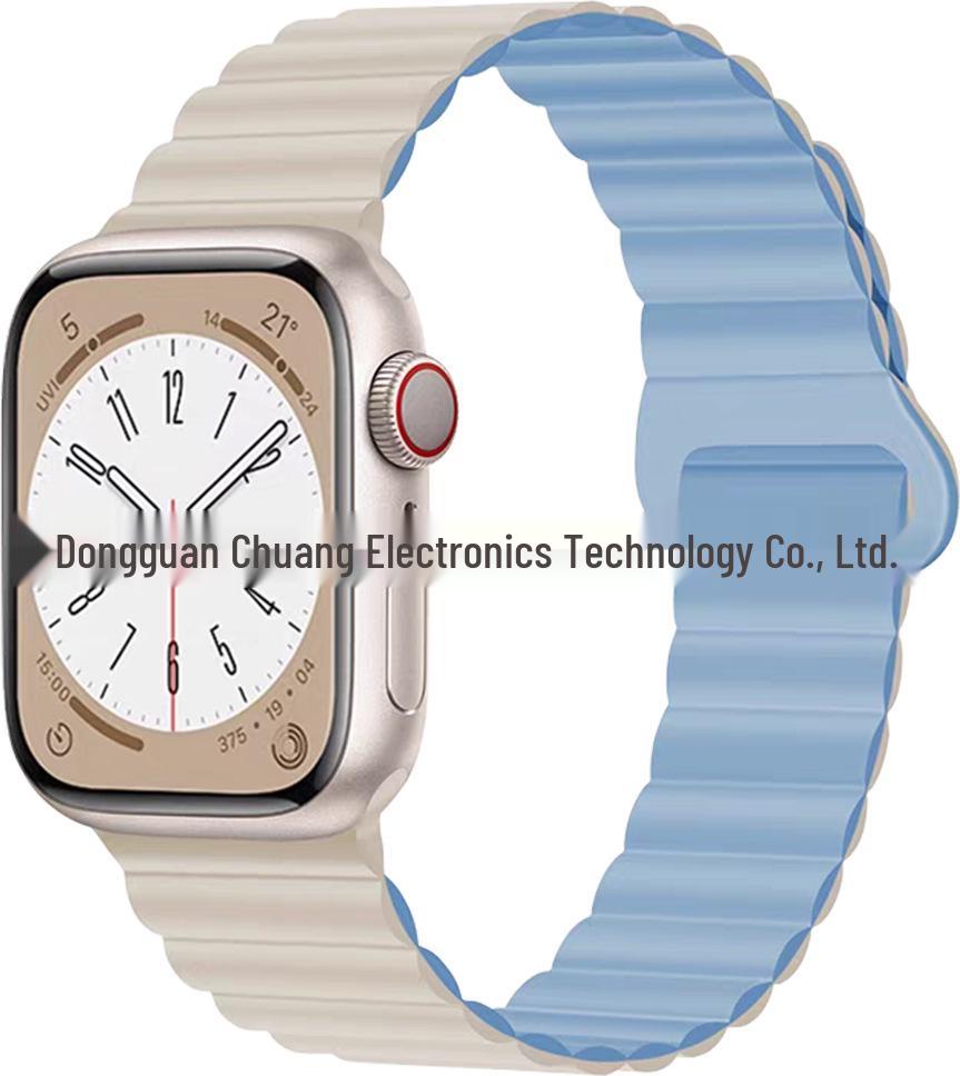Two-Color Silicone Strap for Apple Watch 10/SE Creative S9