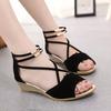 Danmo Women Wedges Sandals Fashion Ladies Wedge Shoes Woman Sandal Peep Toe Sandals Women Summer Shoes